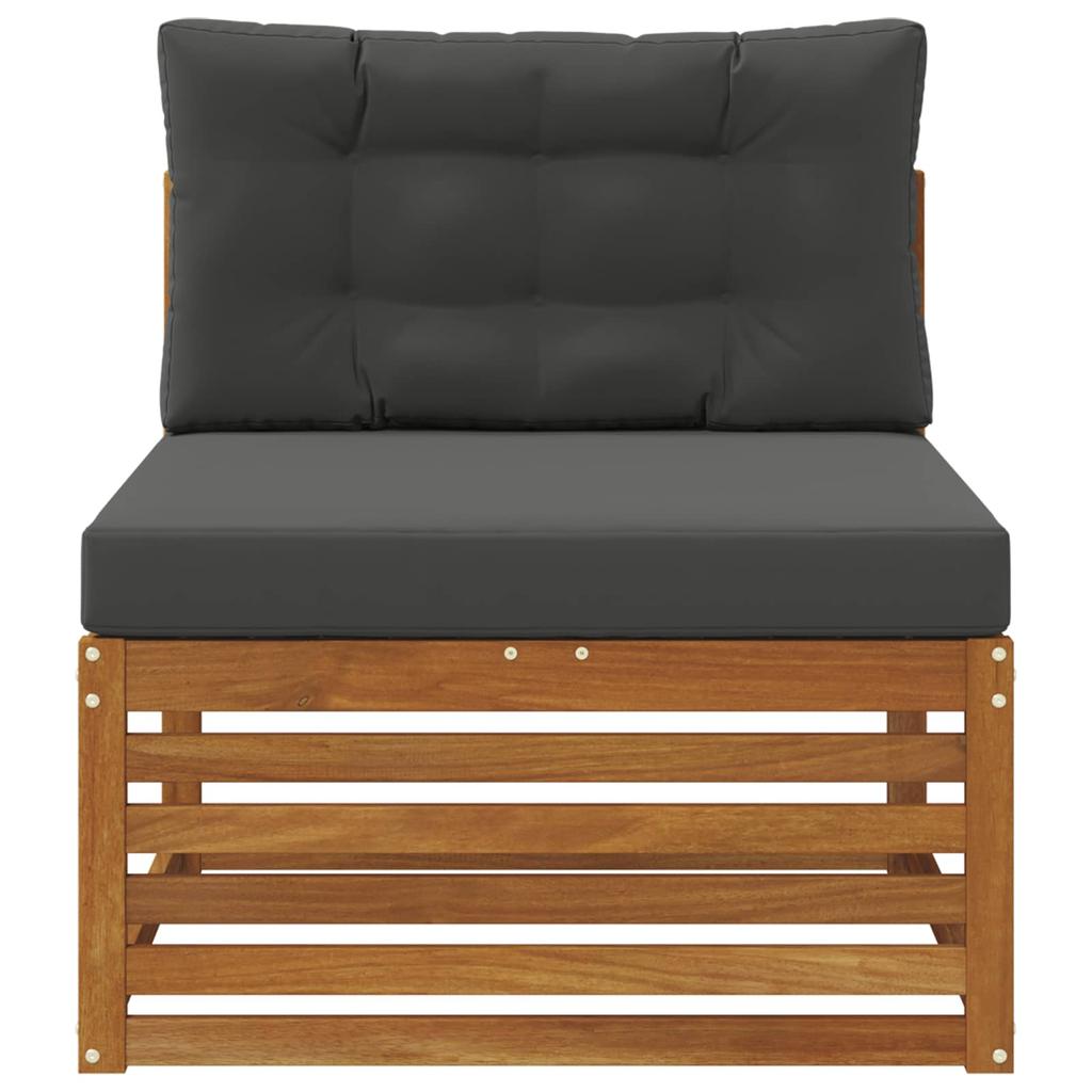 Outdoor Middle Sofa Solid Acacia Wood Natural