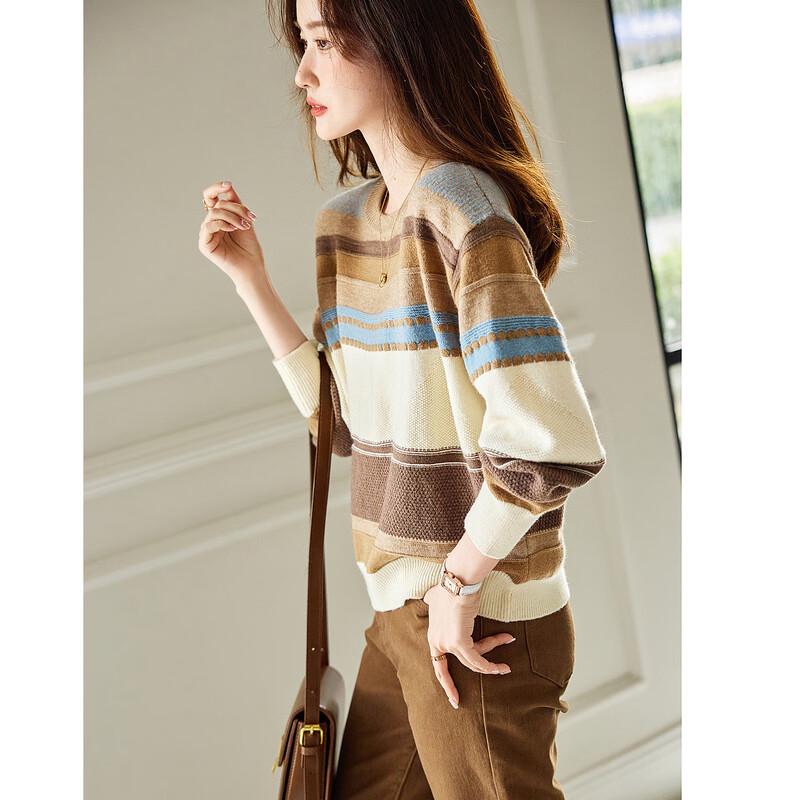 Demana Women's Striped Color-block Knit Sweater