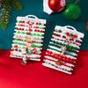 10 Pcs Christmas Colorful Beaded Bracelet Set For Women Santa Claus Xmas Tree Snowflake Rice Beads Bangle Party Festival Jewelry