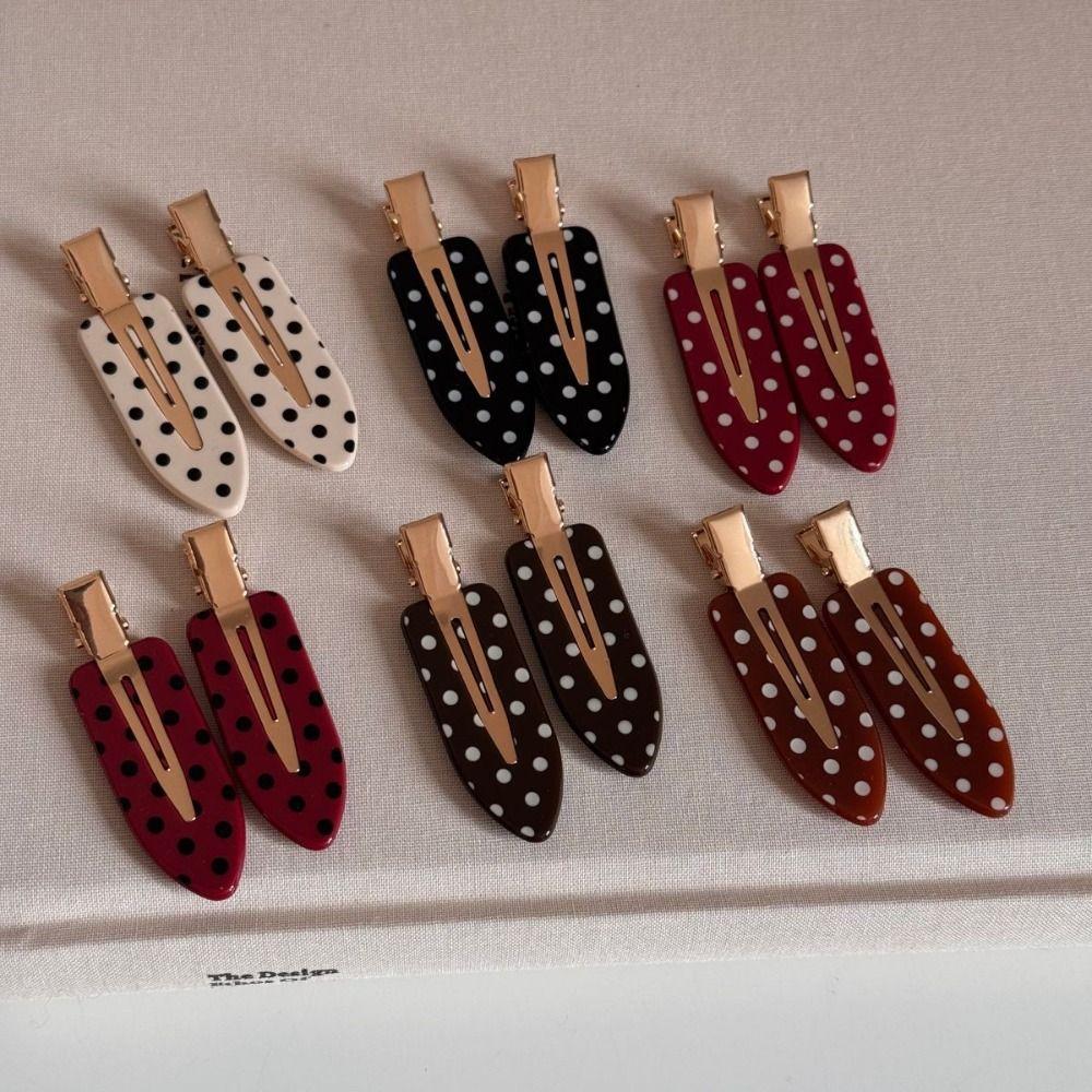 Black White Polka Dot Hair Clip Wave Point Side Clip Temperament Acetate Seamless Hairpin  Work