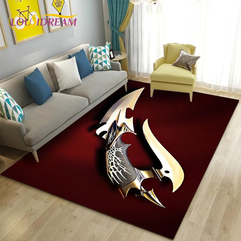3D Sword Dagger Machete Saber Knife Area Rug,Carpet Rug for Living Room Bedroom Sofa Doormat Decor,Kid Play Non-slip Floor Mat