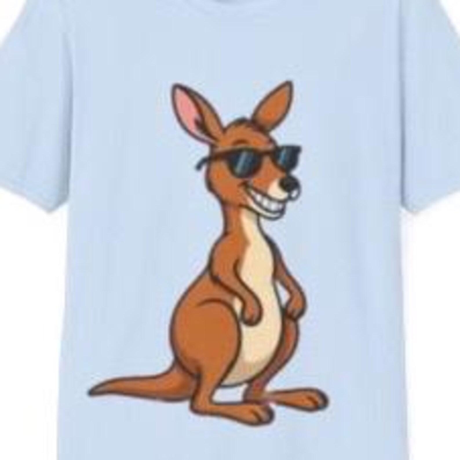 Cool Sunglasses Kangaroo T-Shirt | Cartoon Aussie Marsupial Tee Fast & Free Shipping USA 110