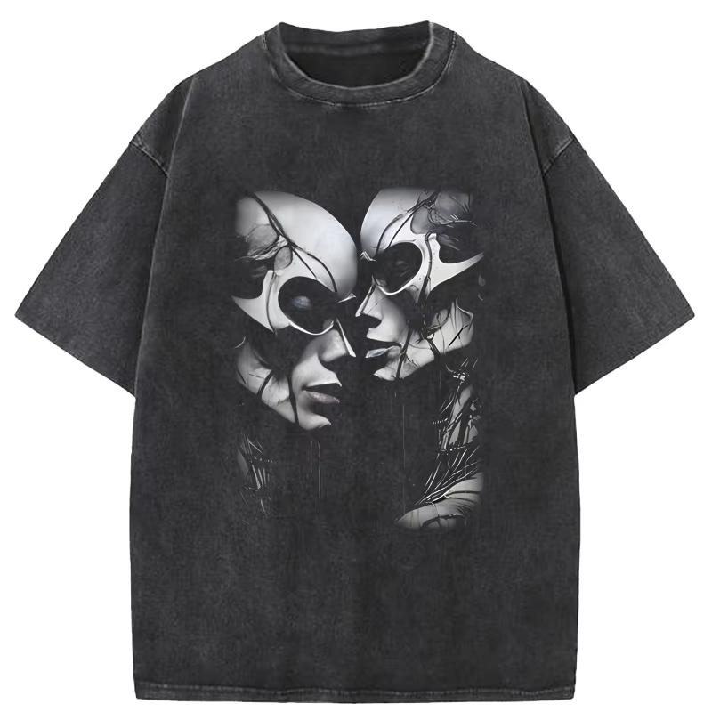 

Skull Black T Shirt Hip-Hop Men T-shirt Dark Wind Style Black Tops Harajuku Y2k Vintage Streetwear Men s Clothing Tops 3XL