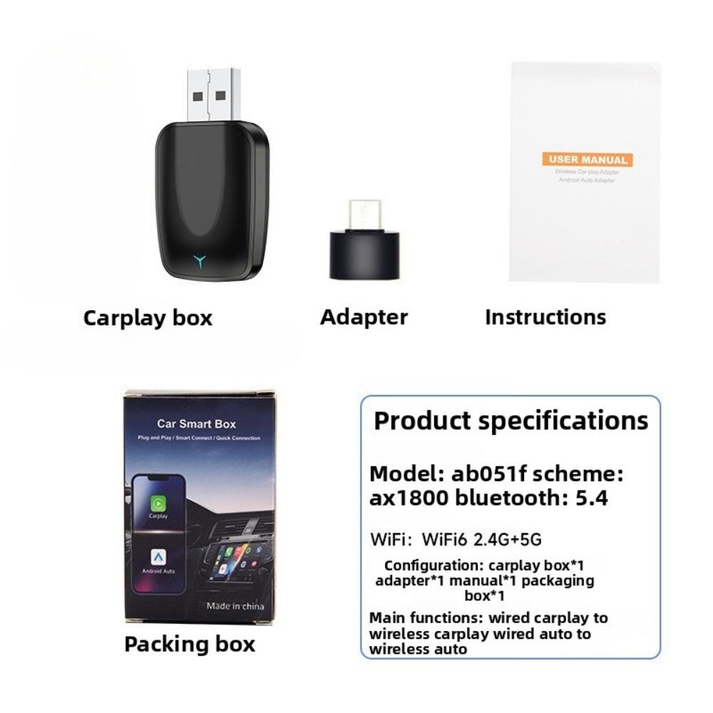 Bezprzewodowy moduł CarPlay Box Konwertuj przewodowy na bezprzewodowy Inteligentny Moduł Samochodowy Android Auto dla Płynnej Łączności