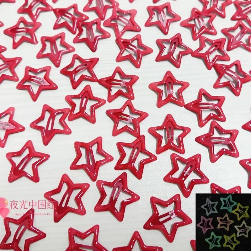 10pz Fermacapelli a Stella Colorati Luminescenti, Mollette BB a Scatto, Barrettine Luminose, Pinze per Capelli Bambina, Accessori per Acconciature Bambini