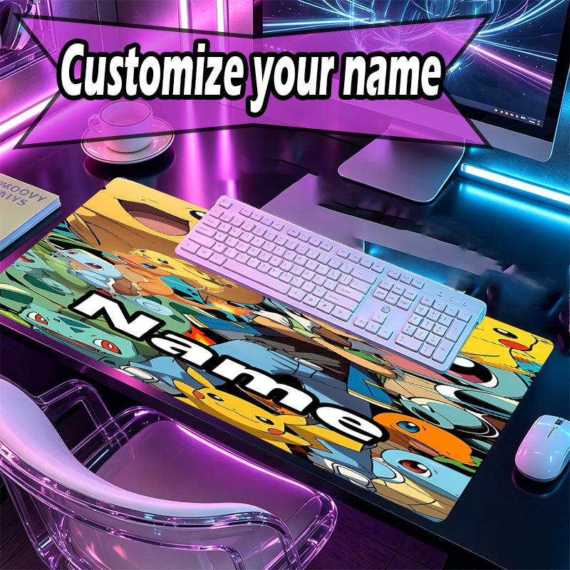 Tappetino Mouse Personalizzato con Nome e Motivo Anime, Tappetino da Scrivania per Laptop PC, Tappetino Decorativo da Scrivania per Tastiera di Casa, Regalo