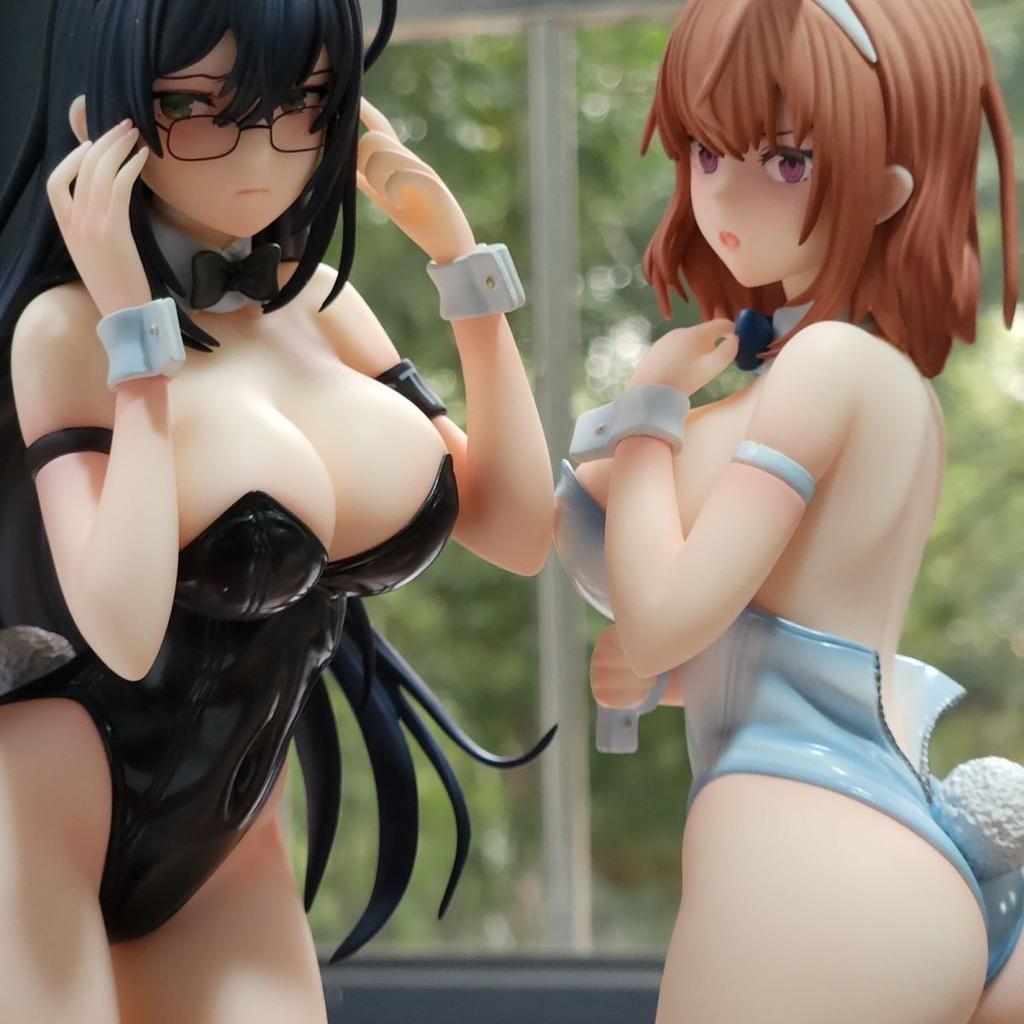ENSOUTOYS Ikomochi Black Bunny Aoi White Bunny Natsume Animation Girl POLYVINYL CHLORIDE Action Figure Plaything Game Statue Adult Collector Miniature