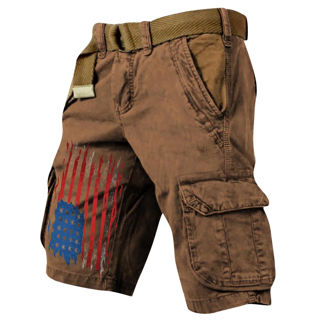 Pantaloncini Cargo Casual Stampati da Uomo per l'Estate con Tasche Multiple