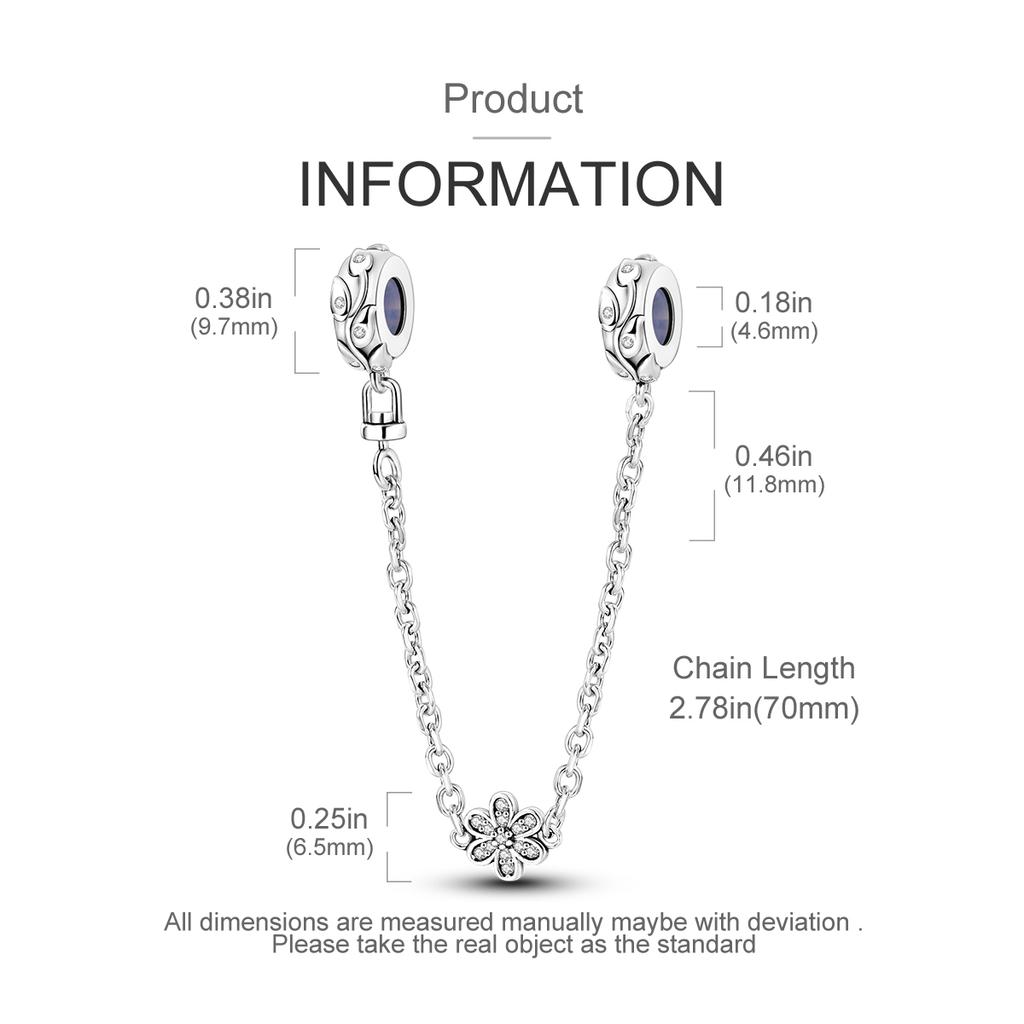 New Copper Safety Chain Moon Flower Star Dangle Charm Fit Original Diy Bracelet For Women Girl Jewelry