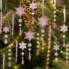 Clear Shatterproof Acrylic Snowflake Icicles Christmas Decorations With Berries Ball For Home Party Tree