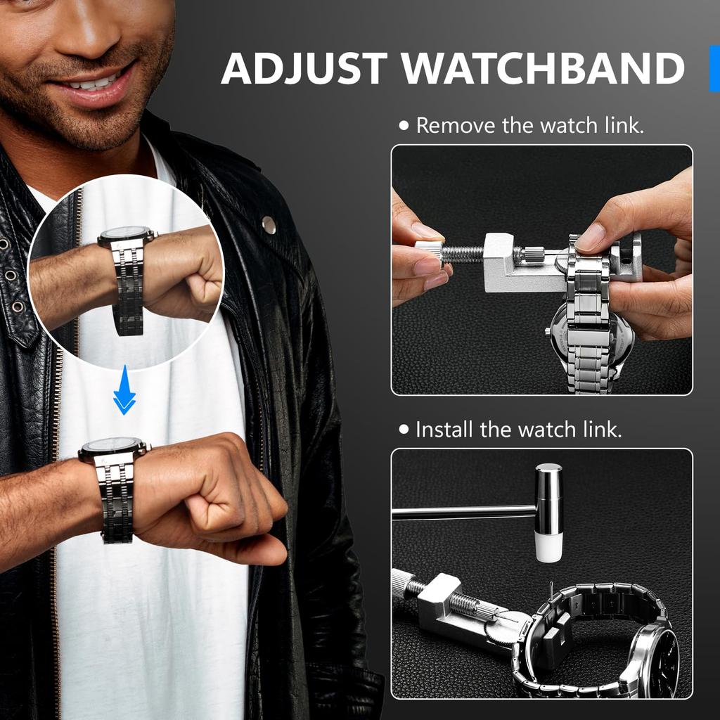 JOREST Watch Repair Tool Kit Case Back Battery Replacement Case Watch Strap Adjustment Watch Band Replacement Watch Watch Watch Battery Replacement