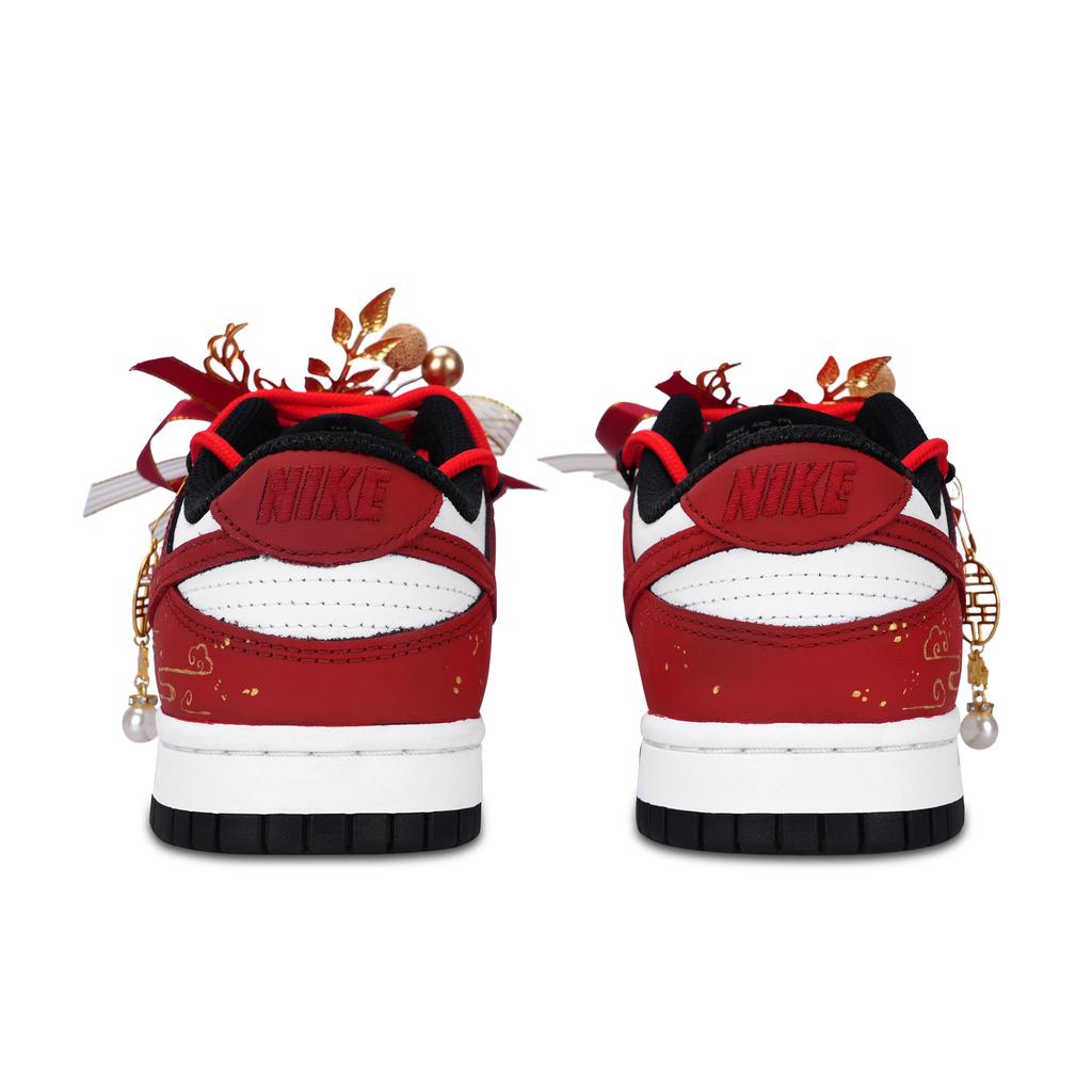 Nike Dunk Black White, Long Xiangshi Abrasion Resistant Abrasion Resistant Low top Skateboard Shoes Unisex Red DD1391-100(Team971-)