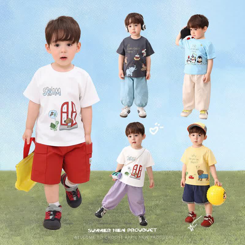 LUSON Boys  Cartoon Short Sleeve T-Shirt 110