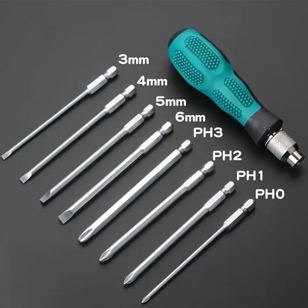 Magnetic Tip Screwdriver Set Knock-Through Handle Flat-head Screwdriver  Electronics Maintenance