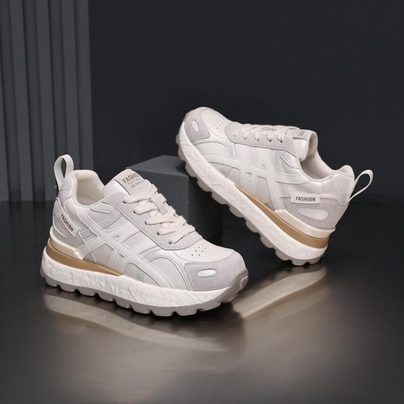 

Небольшое увеличение внутренней высоты и легкие женские осенние новые дышащие повседневные спортивные туфли-папы 40 серебряный