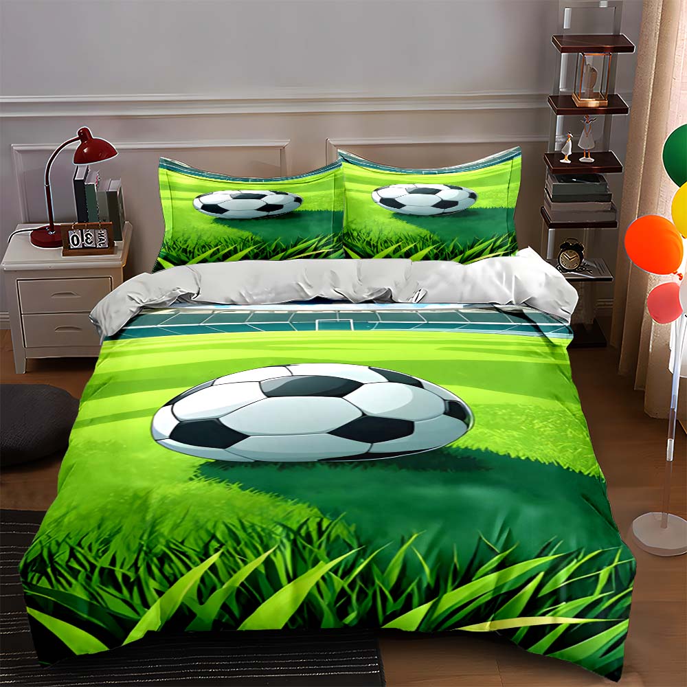 

Soccer field design. Bedding Duvet cover sets Duvet covers Pillowcases gifts (1 * Duvet Cover 2 * Pillowcases, without duvet insert) 135x200cm
