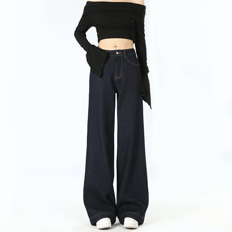 High-Waisted Slimming Denim Wide-Leg Jeans for Women - Autumn/Winter 2025