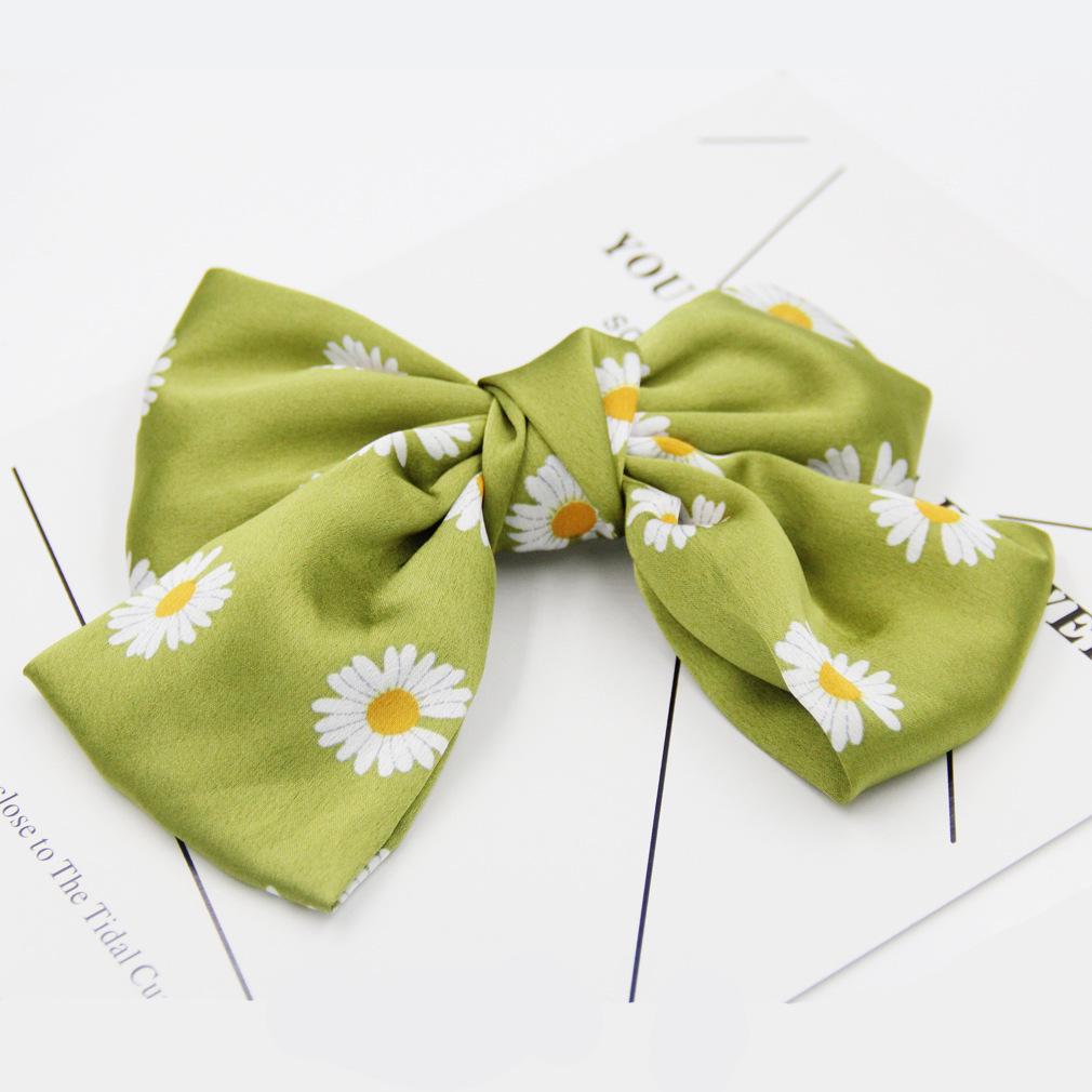 Korean Daisy Bow Double Layer Hair Clip for Girls