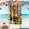 Tigerfamilie in Naturszene Strandtuch schnelltrocknend für Reise Outdoor-Sport Joggen Strand und Schwimmen