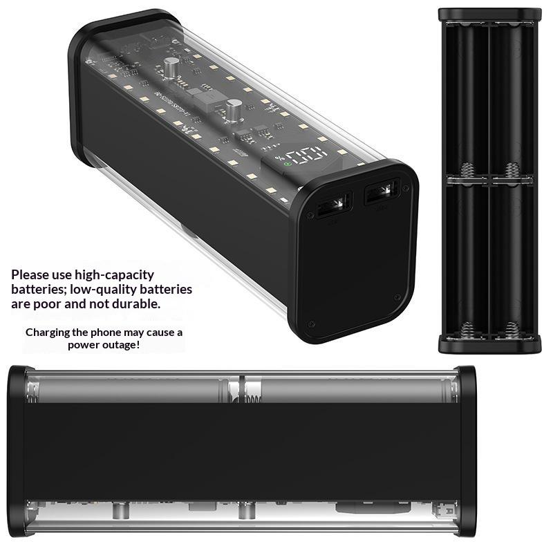 DIY Průhledný Držák 4*21700 Power Banky Přenosný Externí Bateriový Pack S LED Displejem Pro Android Telefony