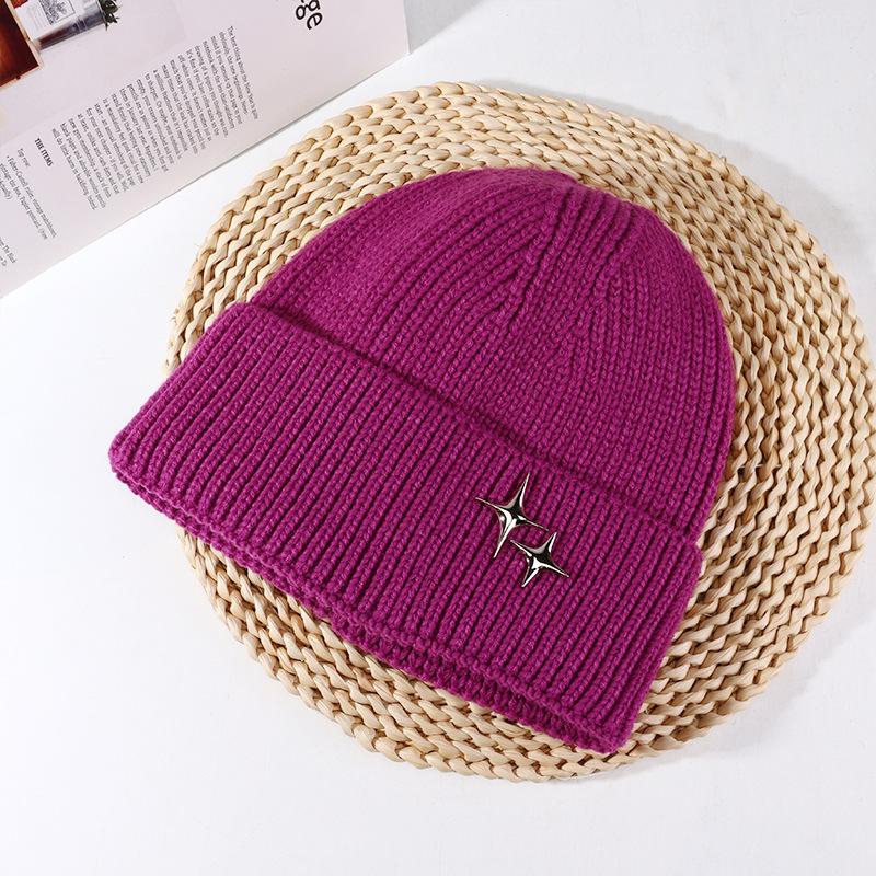 Autumn and Winter Korean Style Stars Versatile Big Head Circumference Showing Face Small Warm Ear Protection Hat Head Wool Hat