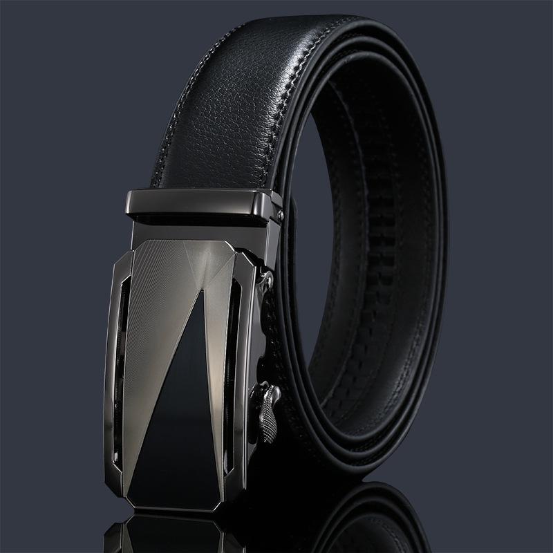 Men's High-End Genuine Leather Automatic Buckle Belt