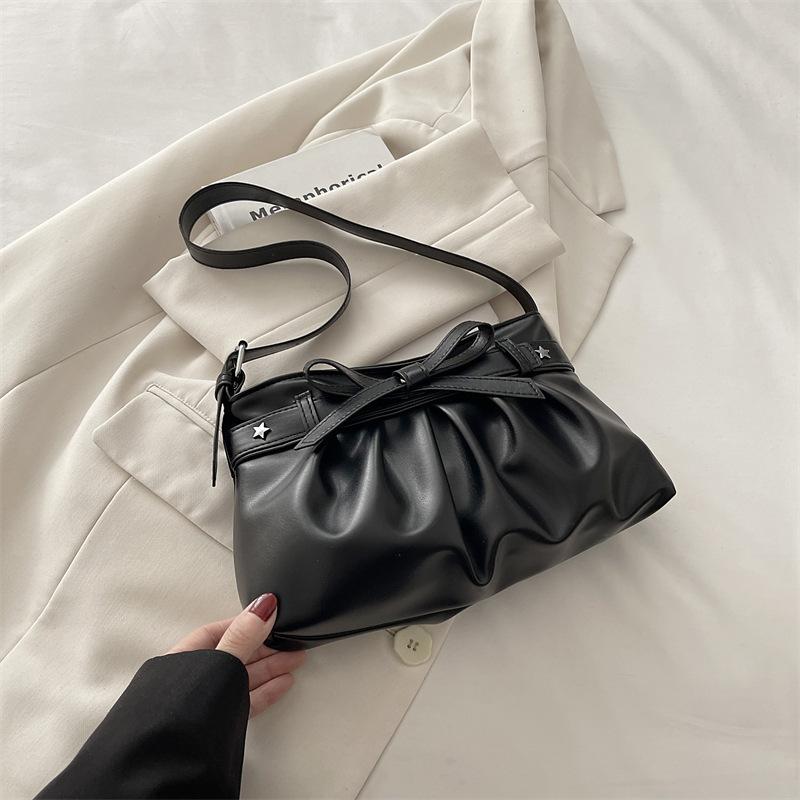 Sweet Cute French Nordic Style Bowknot Folded Shoulder Tote Bag
