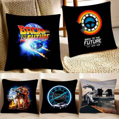 Cartoon Classic Movie B-Back To The F-Future Pillow Case Fashion Square Pillowcase Bedroom Sofa Room Ins Decoration Leisure