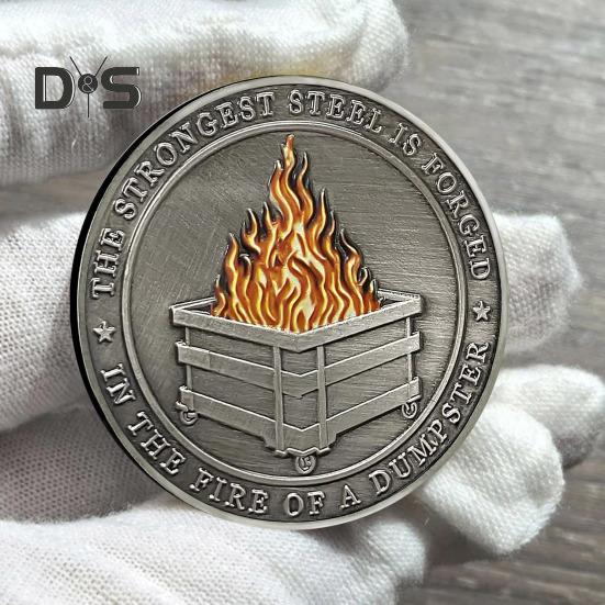 1/2/3/5/10Pcs Challenge Coin Carved Pattern Retro Silver Coin Unique Office Desk Accessory Commemorative Gift