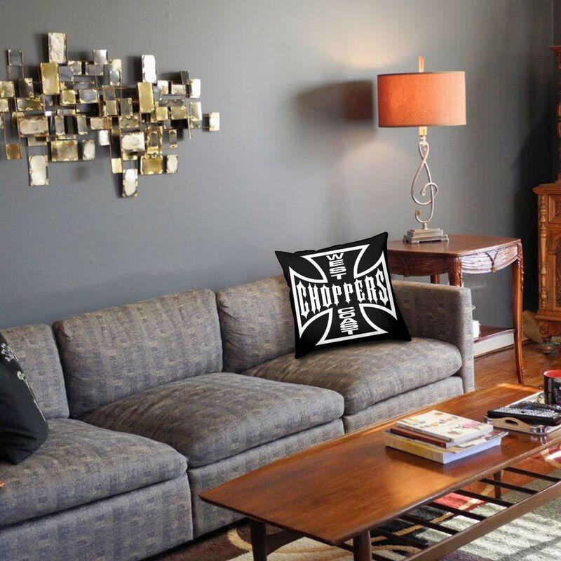 West Coast Iron Cross Choppers Dekokissenbezug, dekorativer modischer Kissenbezug für Sofa, quadratische Bettwäsche, Kissenbezug