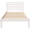 Bed Frame with Headboard White 100 x 220 cm Solid Pine Wood