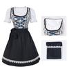 German Bavarian Oktoberfest Costume Set,Halloween Beer Costume Dirndl Dresses Blouse Shirt Apron for Adult Womens