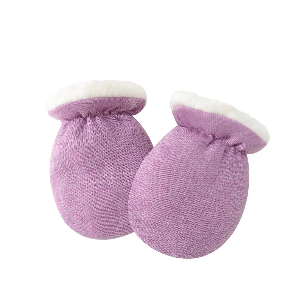 Varm ull nyfødte votter for gutt jente Godteri ensfarget småbarnshanske Høst Vinter Anti-ripe ansikt Cashmere Baby hanske