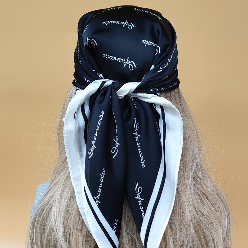 Luxury  Style Square Headscarf New The Four Seasons Silk Hijab Popular Design 70X70CM Scarves Women Beach Sunscreen Kerchief