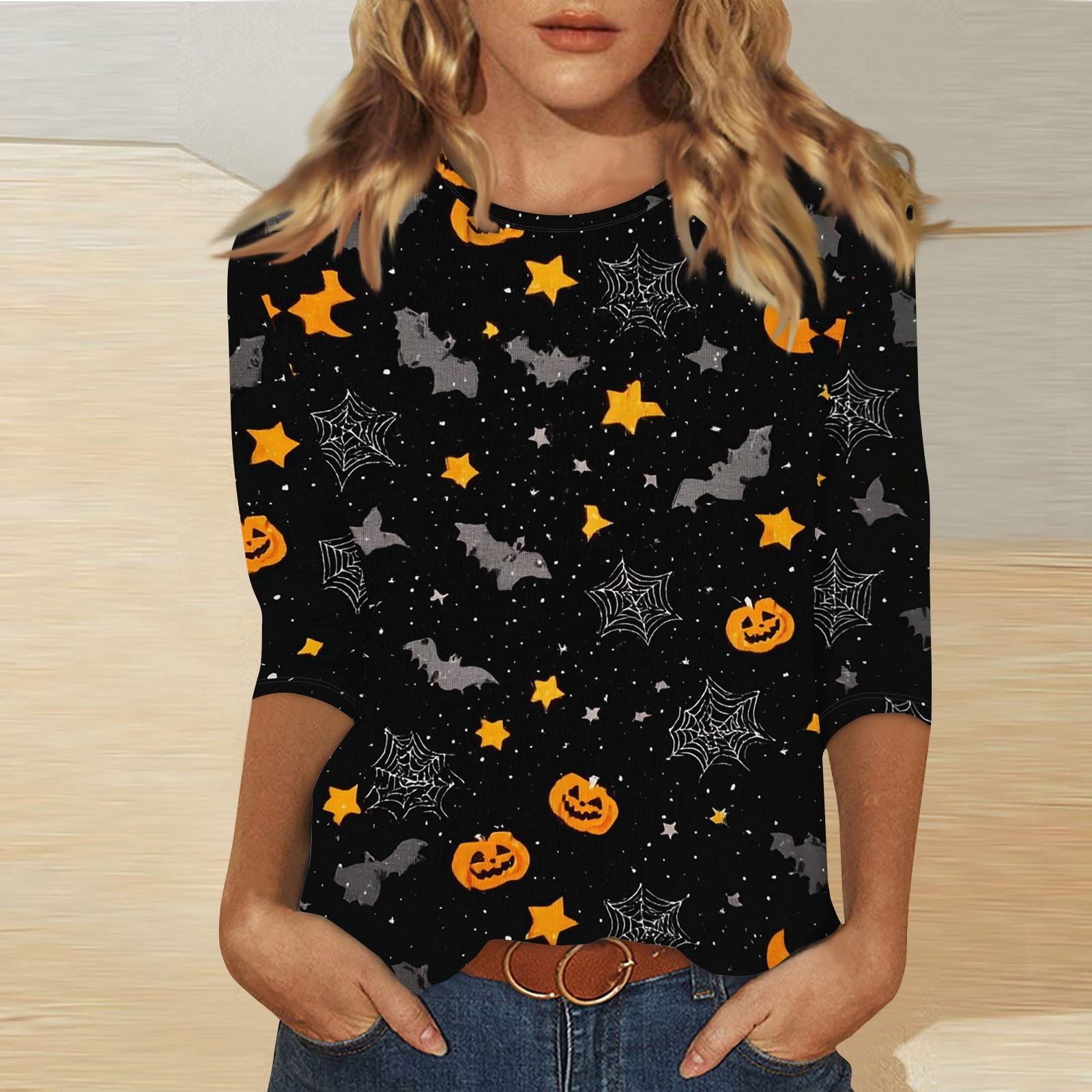 

Женская модная повседневная футболка с круглым вырезом и принтом 3/4 XL