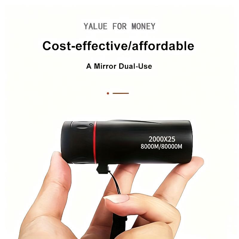 2000x25 HD Mini Monocular Telescope Portable Handheld with Lanyard for Phone Use Travel Wildlife Observation