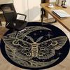 1pc Moth Crescent Moon Carpet, Round Non Slip Durable Large Size Office Carpet, Suitable for Office