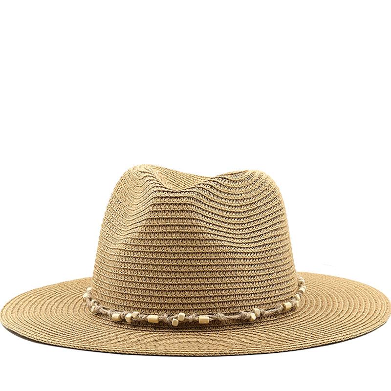 New chain jazz straw hat spring and summer men's and women's outdoor beach sun protection hat