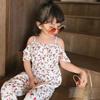 Net Celebrity Western Style Girls' Jumpsuits Floral Strapless One-piece Clothes Children's Jumpsuits