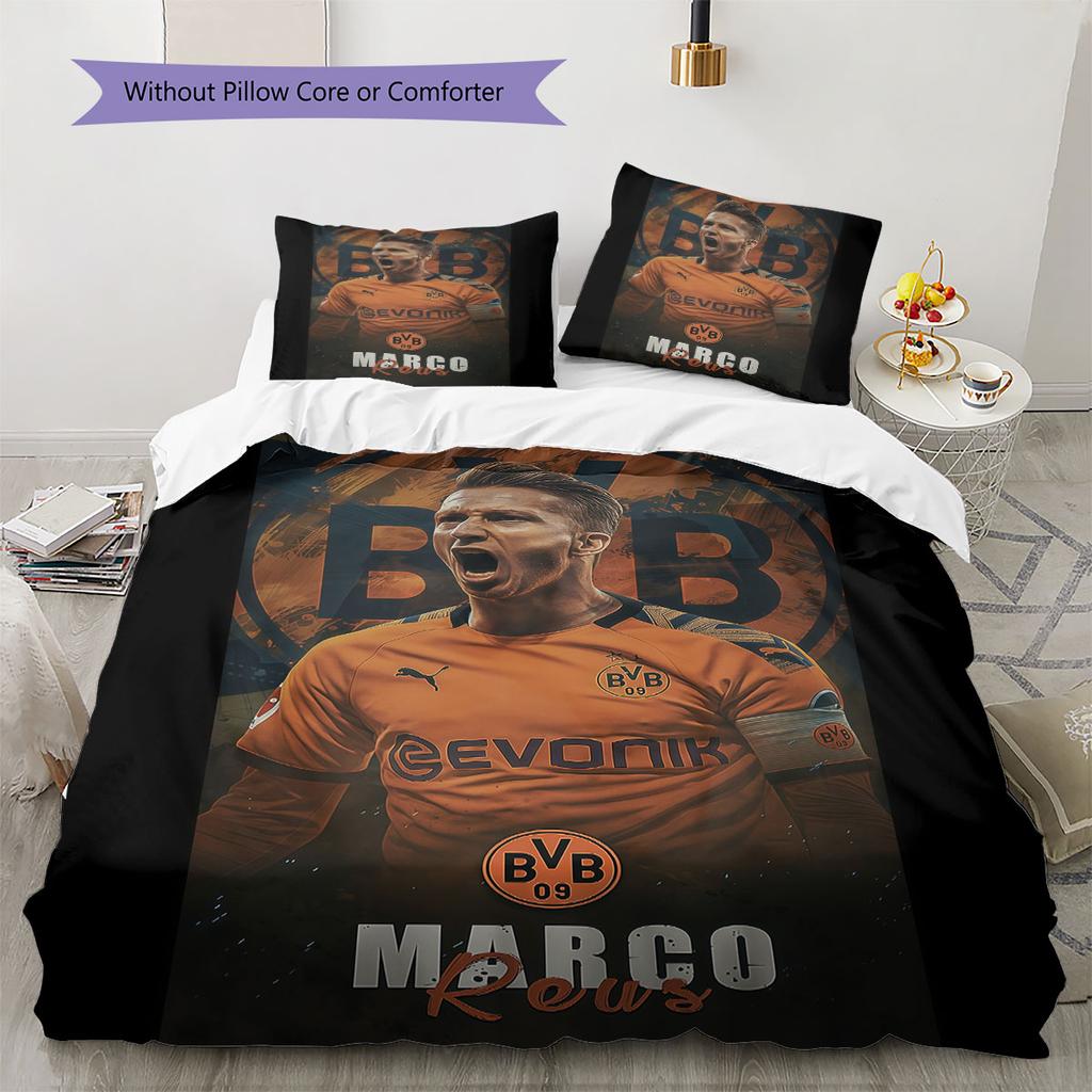 Biancheria da letto con motivo Marco Reus Decorazione per la casa Regalo di compleanno (1 * copripiumino + 2 * federa, senza nucleo),merchandising per fan.