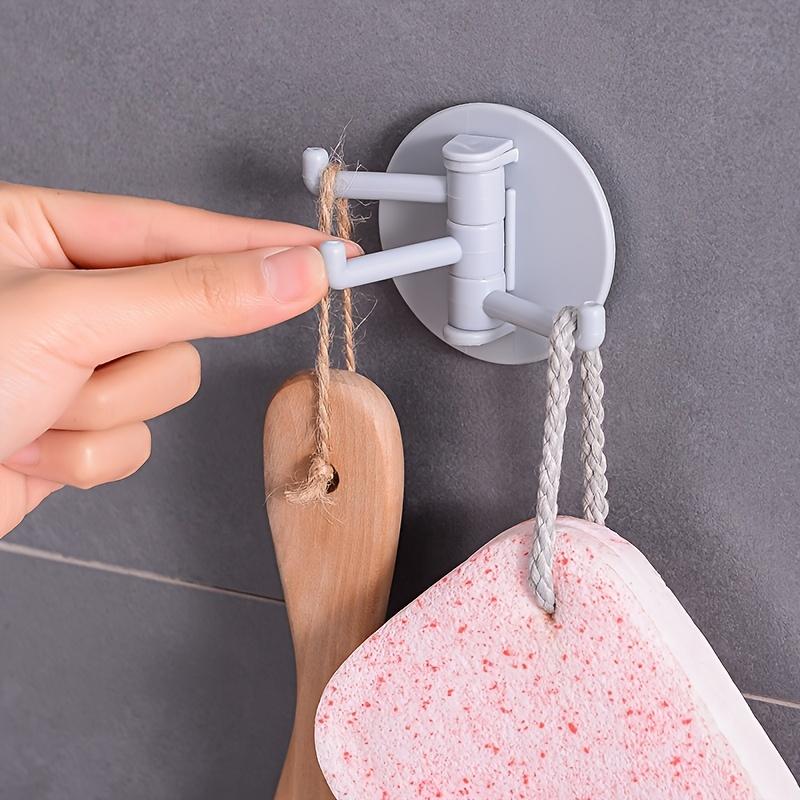 1 piece Use this self-adhesive 3-hook kitchen and bathroom organizer