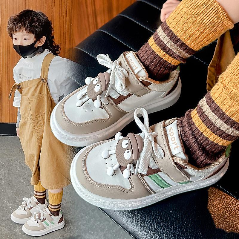 Children's Little White Shoes 2025 Autumn New Girls Cartoon Soft-soled Sports Shoes Korean Version Lightweight Non-slip Casual Board Shoes