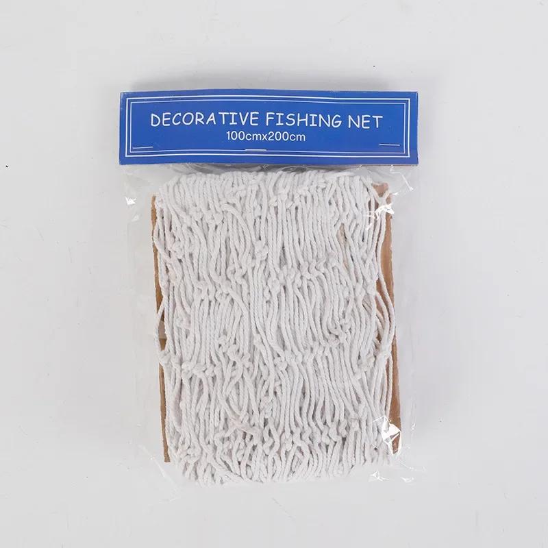 Ceative Decor Nets Hemp Rope Mediterranean Hanging Net Wall Decor Room Party Decorative Fishing Net Playground Gift Boho Style