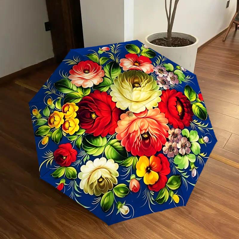 

Floral Festival Umbrella: Automatic Opening & Closing, Foldable Design, Outdoor Use, Gift for Fans & Travelers1121128a