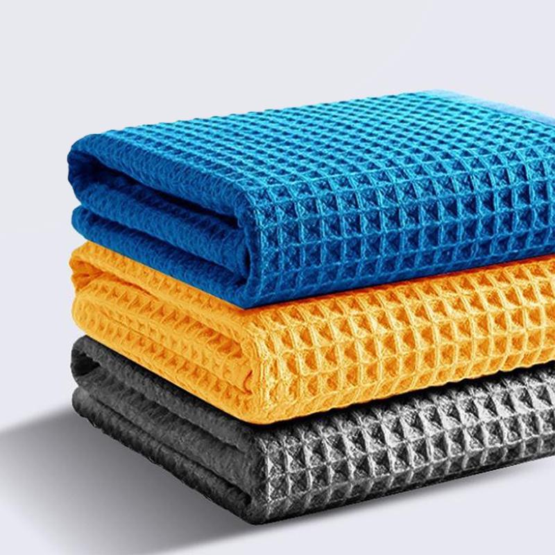 Car Wash Towel Glass Cleaning Water Drying Microfiber Window Clean Wipe Auto Detailing Waffle Weave For Kitchen Bath Home Office