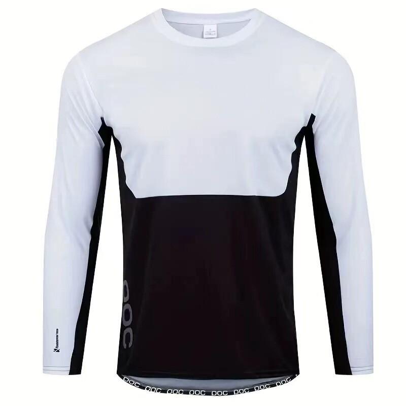 Mens Quick-Dry Long Sleeve MTB Cycling Jersey Trail Riding Downhill Mountain Bike Outdoor Sports