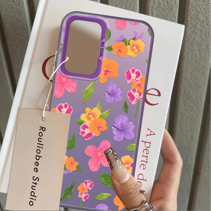 Case for Samsung Galaxy A06 A07 A03 A72 A50 A04 A05 A51 A52 A56 A54 A71 A10 A20 Back Phone Cover Fruit Flowers