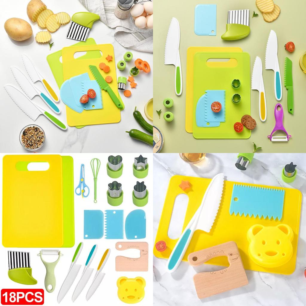 Fun And Educational Kids Plastic Kitchen Knife Set Safe For Cutting Fruits And Veggies