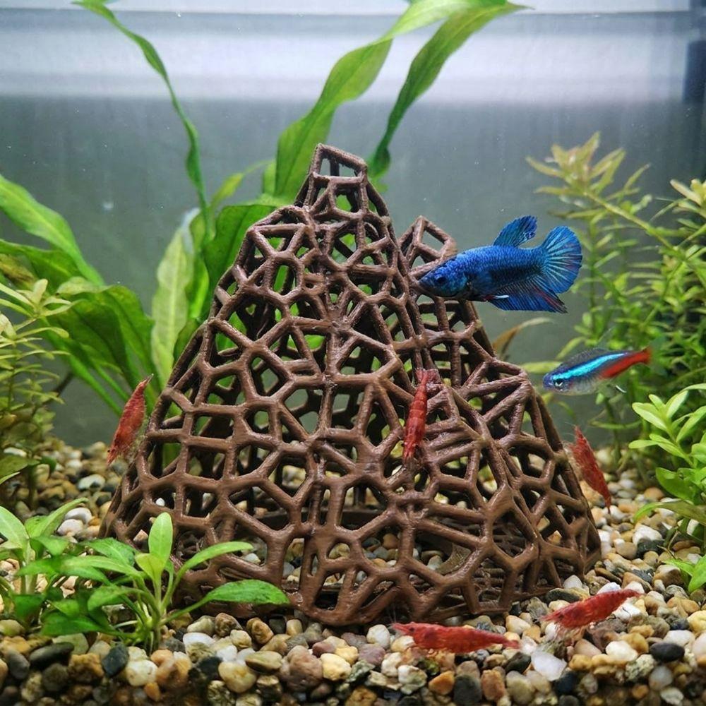 3D Printed Fish Shrimp Hideout Shelter Hollow Out Fish Hidden House Aquatic Pets