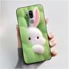 Case For LG G7 ThinQ Casing G710EM Cute Love Rabbit Funny Cartoon Ultra Slim TPU Black Silicone Soft Case LG G7 Plus Phone Cover